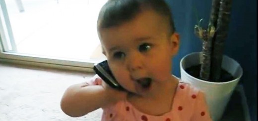 Hilarious! Baby talking on the phone