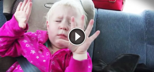 little girl worships jesus in car